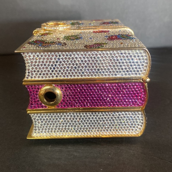 Vntg Y2K 2000’s Judith Leiber Swarovski Crystal book stack / books minaudière - Picture 8 of 14
